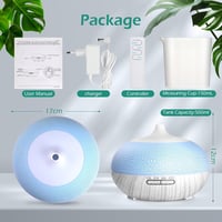 GeeRic Aroma Diffúzor 550ml - Ultrahangos Párásító Illóolajokhoz, 7 Színű LED Világítással, Távirányítóval, Automata Kikapcsolással Hálószob 7