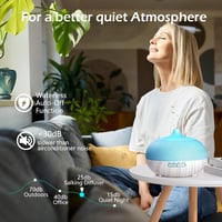 GeeRic Aroma Diffúzor 550ml - Ultrahangos Párásító Illóolajokhoz, 7 Színű LED Világítással, Távirányítóval, Automata Kikapcsolással Hálószob 4