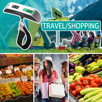 GeeRic Digitális Poggyászmérleg 50kg/110lb Terhelhetőséggel - LCD Kijelző, Hőmérséklet Érzékelő, Automatikus Kikapcsolás, Elemmel 7