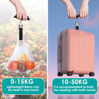 GeeRic Digitális Poggyászmérleg 50kg/110lb Terhelhetőséggel - LCD Kijelző, Hőmérséklet Érzékelő, Automatikus Kikapcsolás, Elemmel 6