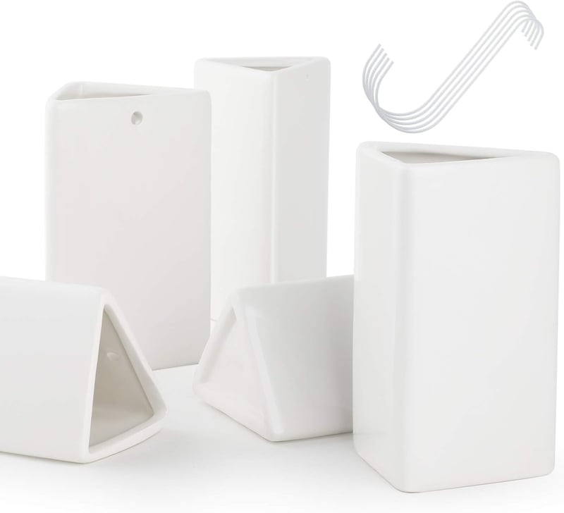 GeeRic Kerámia Radiátor Párásító Szett - 5 db Víz Párologtató Fűtőtestre, 200 ml, S-Kampókkal, Energiatakarékos Légnedvesítő Otthonra