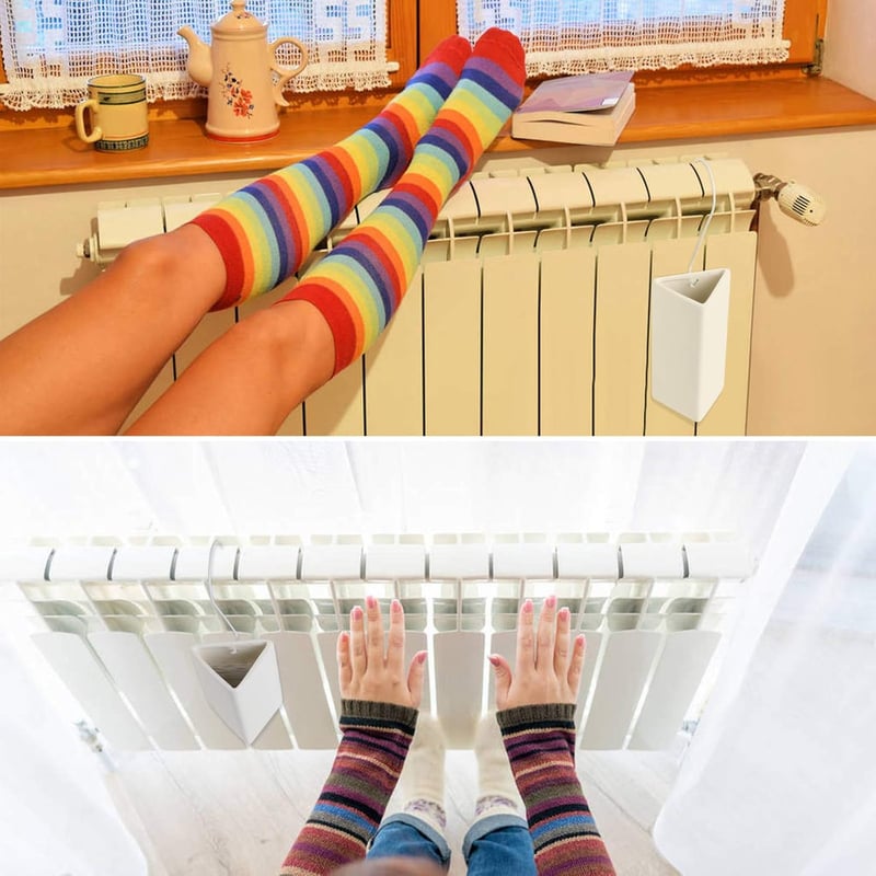 GeeRic Kerámia Radiátor Párásító Szett - 5 db Víz Párologtató Fűtőtestre, 200 ml, S-Kampókkal, Energiatakarékos Légnedvesítő Otthonra