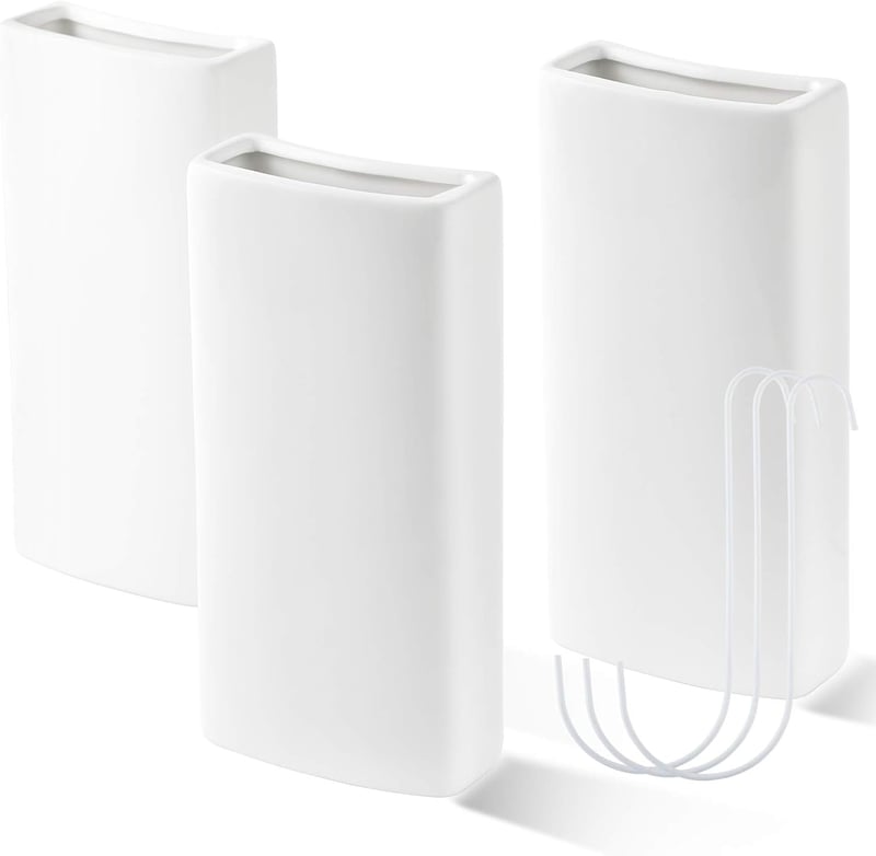 GeeRic Radiátor Párásító Készlet - 400 ml Kerámia Víz Párologtató 3 db-os Szett Fűtőtestre, S-kampókkal, Fehér, Energiatakarékos Légnedvesít