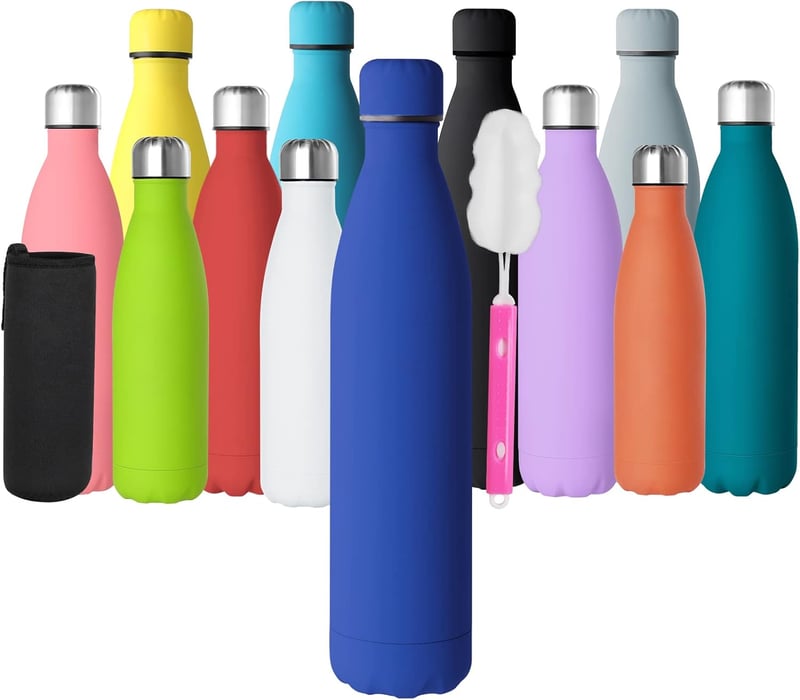 GeeRic Rozsdamentes Acél Termosz 1 Liter - Dupla Falú Hőszigetelt Kulacs, Szivárgásmentes, BPA-mentes, 24 Órás Hideg/12 Órás Meleg Italtartó