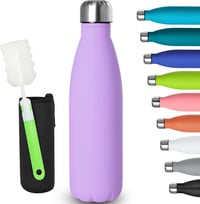 GeeRic rozsdamentes acél termosz 500ml, dupla falú vákuum izolált lila sportpalack 8