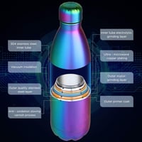 GeeRic Rozsdamentes Acél Termosz 750ml - Dupla Falú Hőszigetelő Kulacs, Szivárgásmentes, BPA-mentes, Túrázáshoz, Sportoláshoz, Világos Lila  3