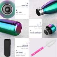 GeeRic Rozsdamentes Acél Termosz 750ml - Dupla Falú Hőszigetelő Kulacs, Szivárgásmentes, BPA-mentes, Túrázáshoz, Sportoláshoz, Világos Lila  5