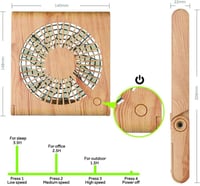 GeeRic Újratölthető USB Asztali Ventilátor - 3 Sebességes Hordozható Kisméretű Ventilátor Irodába, Gyerekszobába, Barna 6