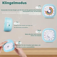 Cronometru vizual GeeRic, numărătoare inversă de 60 de minute pentru copii, cu lumină intermitentă și funcționare silențioasă, temporizator Pomodoro pentru acasă, bucătărie și școală 3