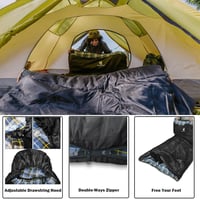 GEERTOP Hálózsák XXL 220x100cm Felnőtt 3-4 Évszak Flanell Bélés Kempingezés Túrázás Outdoor Fekete Kék Kockás 4