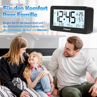 Geevon DCF digitális ébresztőóra rádióval, LED kijelzővel, hőmérővel 7