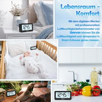 Geevon DCF digitális ébresztőóra rádióval, LED kijelzővel, hőmérővel 9