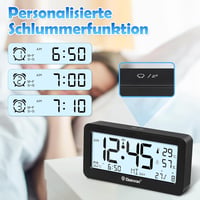 Geevon DCF digitális ébresztőóra rádióval, LED kijelzővel, hőmérővel 4