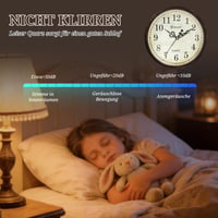 Geevon retro nástenné hodiny, tiché, netikajúce, vintage quartz hodiny, tmavohnedé, 8-palcové, do kuchyne, obývačky, spálne, kancelárie, učebne 3