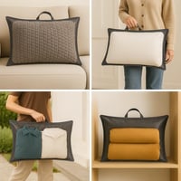 gef + medica Obliečka na vankúš na zips s úchytom 81x51 cm, sivá (10 ks) – Priestorovo úsporný úložný priestor na vankúše, paplóny a posteľnú bielizeň, TNT úchyt 3