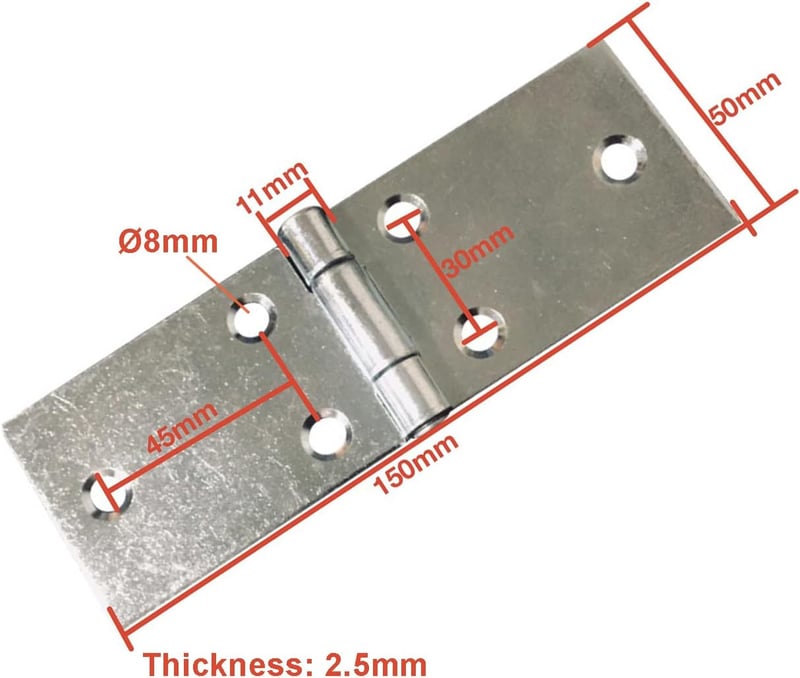 GEFONG 270 fokos zsanér összecsukható asztalszárnyhoz és szekrényajtóhoz 150 x 50 mm 4 db csomagban