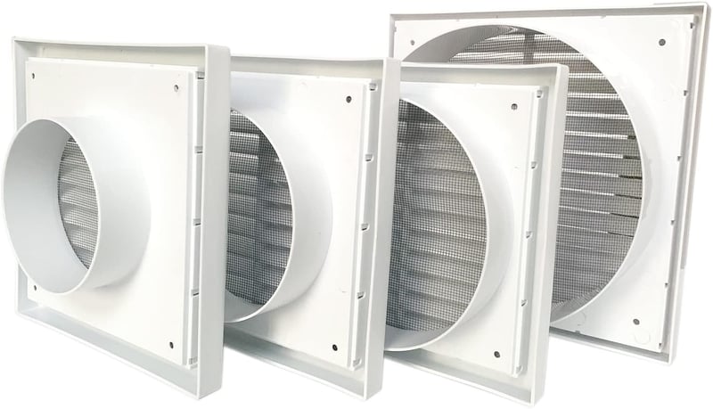 GEFONG Szellőzőrács 150mm Fehér ABS Műanyag Fali Ventillátor Rács Fürdőszoba Konyha Rovarháló 6 Hüvelyk