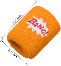 Gejoy set 24 brățări sport pentru copii, bentițe de transpirație din bumbac, colorate, cu model Pow Zap, 6 tipuri, ideale pentru petreceri aniversare 3