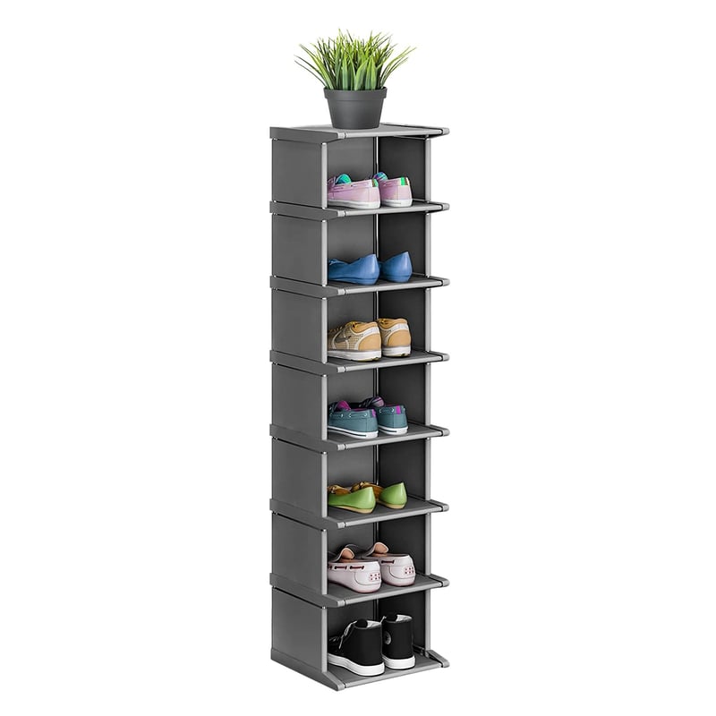 Gelanty stalak za cipele na 8 razina, uski, DIY - sivi