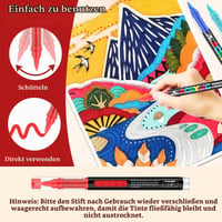 Set Markere Acrilice Gelanty 72 Culori, Carioci cu Vârf Pensulă Flexibil pentru Piatră, Ceramică, Lemn, Sticlă 5