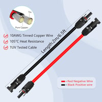 GELRHONR 2m Napelem Hosszabbító Kábel 10AWG 6mm² Csatlakozóval Fotovoltaikus Rendszerhez 7