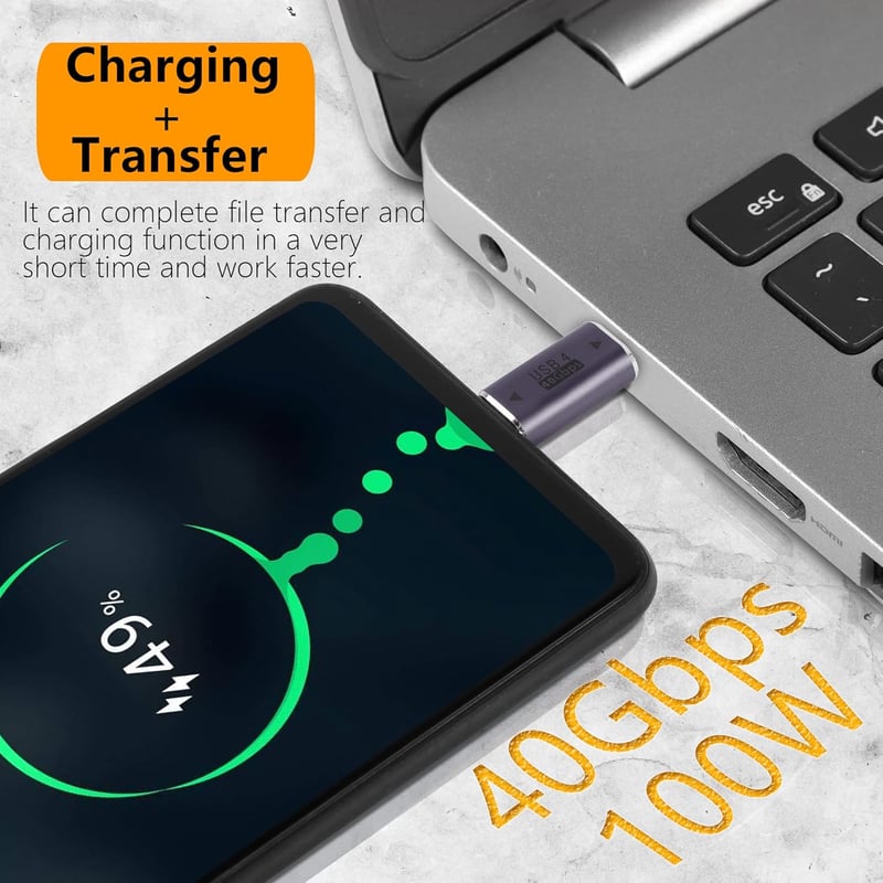 GELRHONR USB-C adapter 40Gbps USB4.0 Thunderbolt 4/3 100W töltés 8K videó 2db