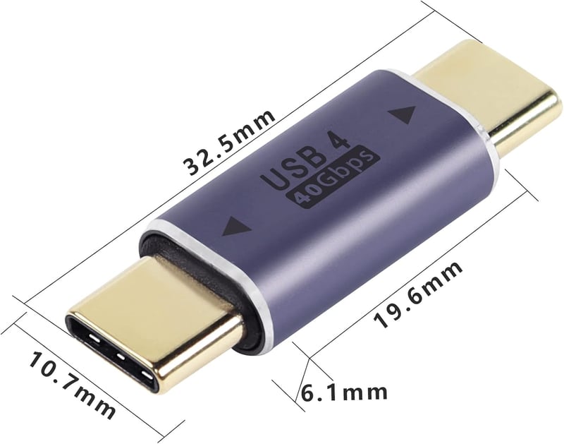 GELRHONR USB-C adapter 40Gbps USB4.0 Thunderbolt 4/3 100W töltés 8K videó 2db