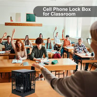 Cutie cu încuietoare pentru telefoane mobile Gemaxvoled, neagră, cușcă de depozitare a telefoanelor pentru clasă, timpul petrecut în familie și petreceri, 6 sloturi 5