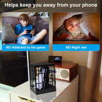 Cutie cu încuietoare pentru telefoane mobile Gemaxvoled, neagră, cușcă de depozitare a telefoanelor pentru clasă, timpul petrecut în familie și petreceri, 6 sloturi 6