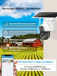 GENBOLT 3G/4G LTE Napelemes Biztonsági Kamera Kültéri Vezeték Nélküli 2.5K SIM Kártyás 8W 15600 mAh Akkumulátoros Reflektor Dual Objektív 2