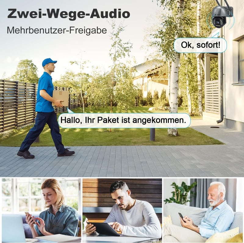 GENBOLT Kültéri Biztonsági Kamera 8MP 4K WiFi Színes Éjjellátás Automatikus Követés DC PoE Tápellátás IP Kamera