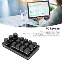 Tastatură mecanică generică cu 12 taste, Hot-Swap, switch-uri albastre, programare macro 3