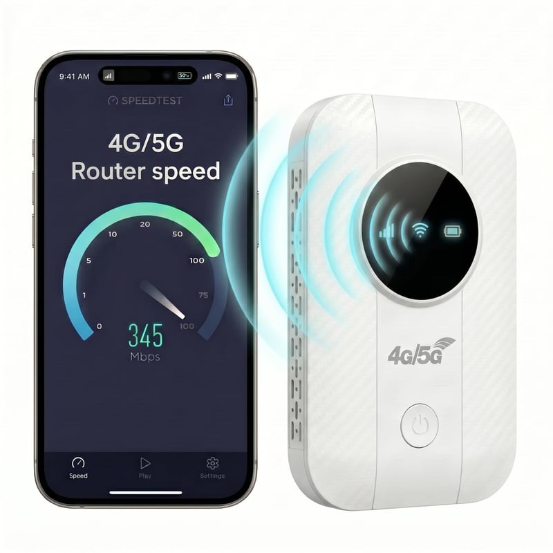 Generic 5G hordozható WiFi router, 2100 mAh, 14 h üzemidő, 10 eszköz