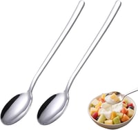 Generic Hosszú nyelű 18/10 rozsdamentes acél fényes fagylaltos kanál, szervírozó kanál, 2 db 1