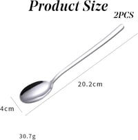 Generic Hosszú nyelű 18/10 rozsdamentes acél fényes fagylaltos kanál, szervírozó kanál, 2 db 2