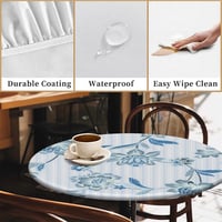 Față de masă rotundă generică cu elastic, Ø 90 cm, model cu munți-râuri-lacuri, pentru utilizare în grădină sau la exterior, pentru mese cu lățimea de 75-85 cm 2