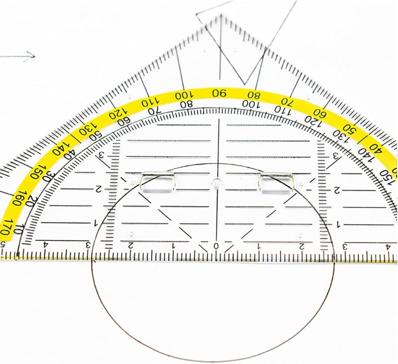 Generic Szögmérő Készlet 16+22 cm Átlátszó Geometria Háromszög Rajzoláshoz - Pack of 2