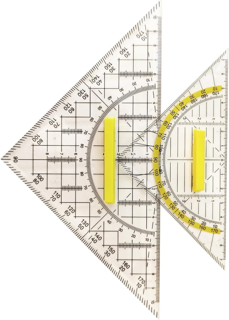 Generic Szögmérő Készlet 16+22 cm Átlátszó Geometria Háromszög Rajzoláshoz - Pack of 2