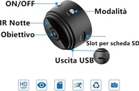 Generico Mini Wifi Biztonsági Kamera 1080P Mozgásérzékelős Rejtett Megfigyelő 2