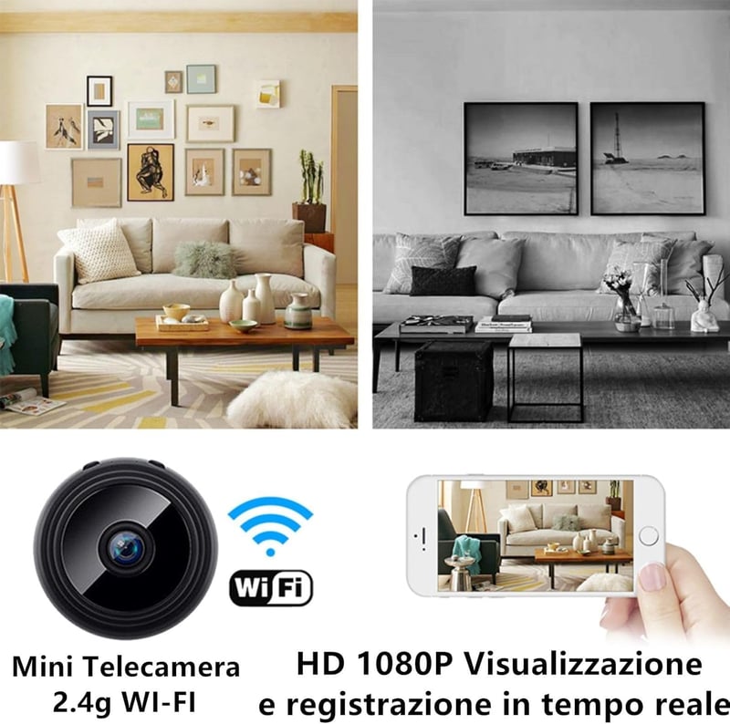 Generico Mini Wifi Biztonsági Kamera 1080P Mozgásérzékelős Rejtett Megfigyelő