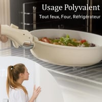 Générique Krémszínű Alumínium Edénykészlet - Serpenyő és Lábos Szett, 2,2 kg, Könnyű Konyhai Főzőedény Garnitúra 5