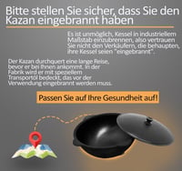 Generisch 12L Öntöttvas Kazan Üzbég Főzőedény - Indukciós Tűzhelyen és Sütőben Használható Vastag Falú Bogrács Fedővel Plov Készítéséhez 6