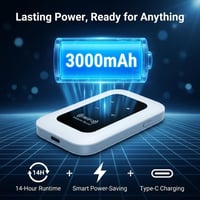 Generický 4G/5G mobilný WiFi hotspot router, slot na SIM kartu bez blokovania, 300 Mbps, WiFi 6, MiFi modem na cesty, 10 zariadení, veľké rozmery 4