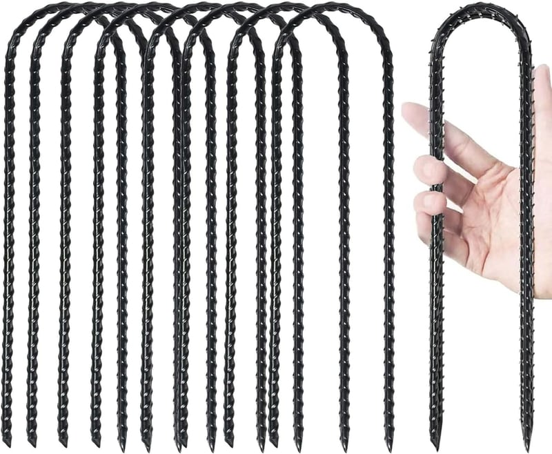 Set ancore tip U pentru fixare în sol, oțel inoxidabil, 20 cm - 8 buc.