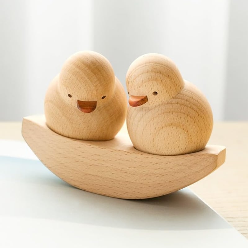 Statuetă Decorativă Generică din Lemn, Rățușcă Balansoar, Cadou de Nuntă, Aniversare, Ziua Îndrăgostiților, Zi de Naștere, Crăciun, pentru Prieteni, Familie, Cupluri