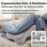 Generisch Extra hosszú ergonomikus láb és térdpárna oldalt alvóknak comb és térd támasztással levehető mosható huzattal 3
