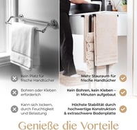 Generisch fekete freestanding törölközőtartó állvány fúrás nélkül 7
