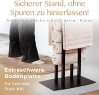 Generisch fekete freestanding törölközőtartó állvány fúrás nélkül 6