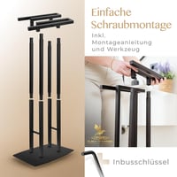 Generisch fekete freestanding törölközőtartó állvány fúrás nélkül 5