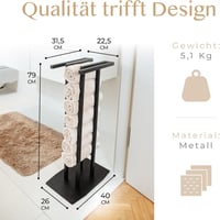 Generisch fekete freestanding törölközőtartó állvány fúrás nélkül 8